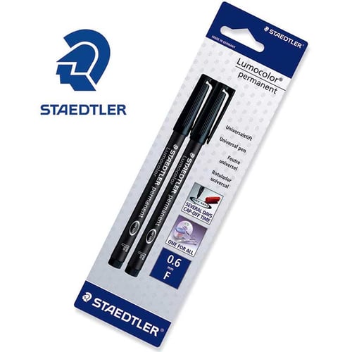 Marker Pen Perm Fine 2pk BK | 031901989408